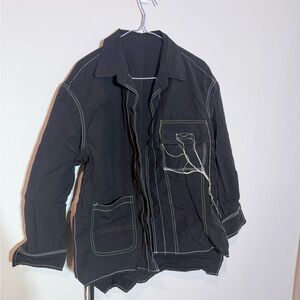 Stussy Black Jacket with Contrast Stitching